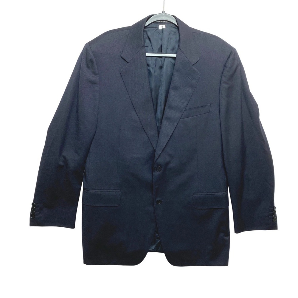 CANALI Blazer Jacket Suit Coat Mens 54R Navy Blue Wool Twill Made In Italy